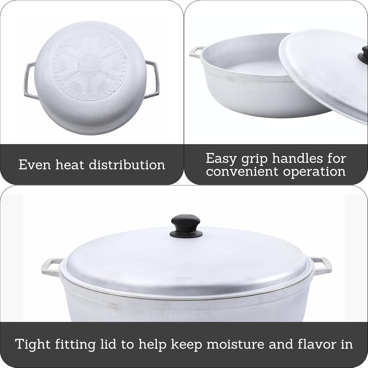 Imusa 18 Quart Silver Caldero – Durable Aluminum Dutch Oven for Family Meals