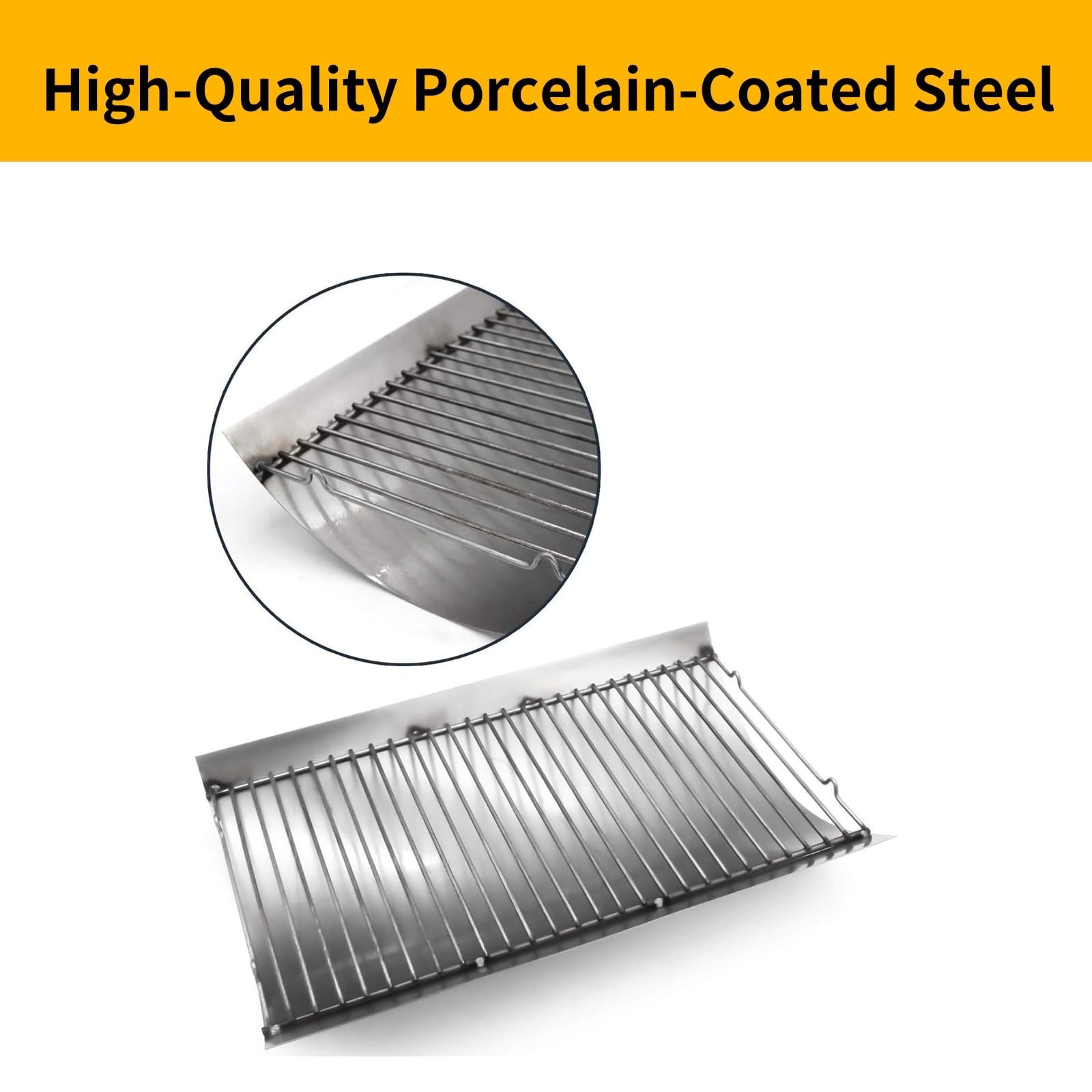 20″ Ash Drip Pan for Charcoal Grills, Replacement Parts with 2 Fire Grate Hanger