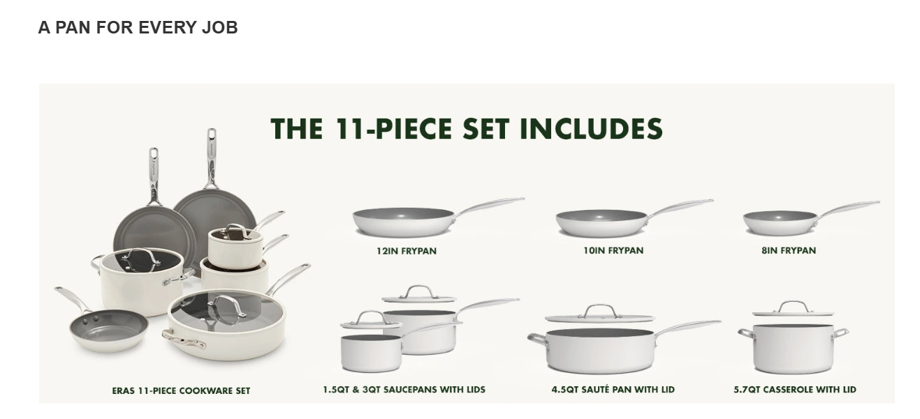 GreenPan Eras Ceramic Non-Stick 11-piece Cookware Set in Blue