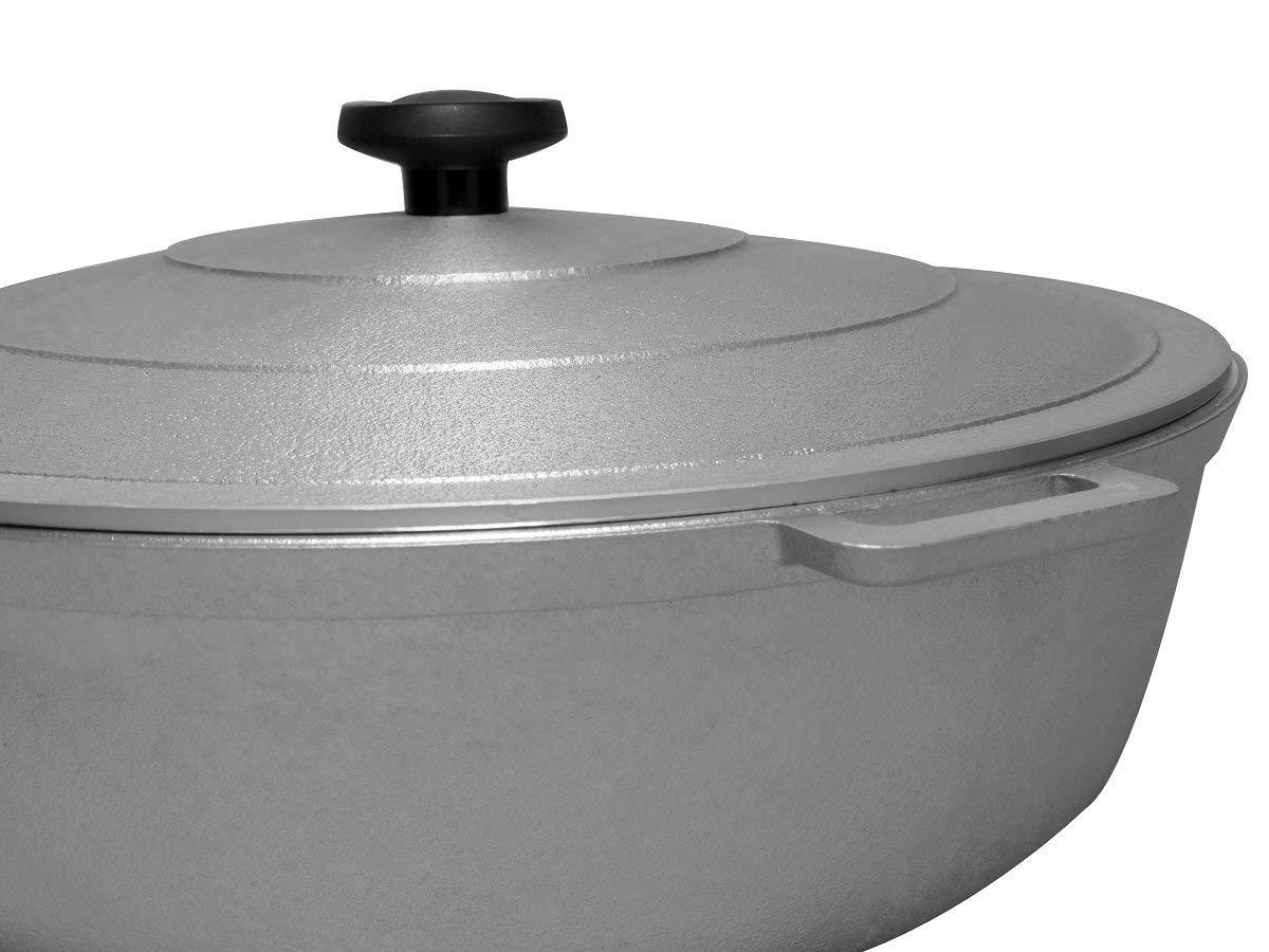 Aluminum Caldera Dutch Oven Cast Aluminum Cookware 3.4 Quart, Silver