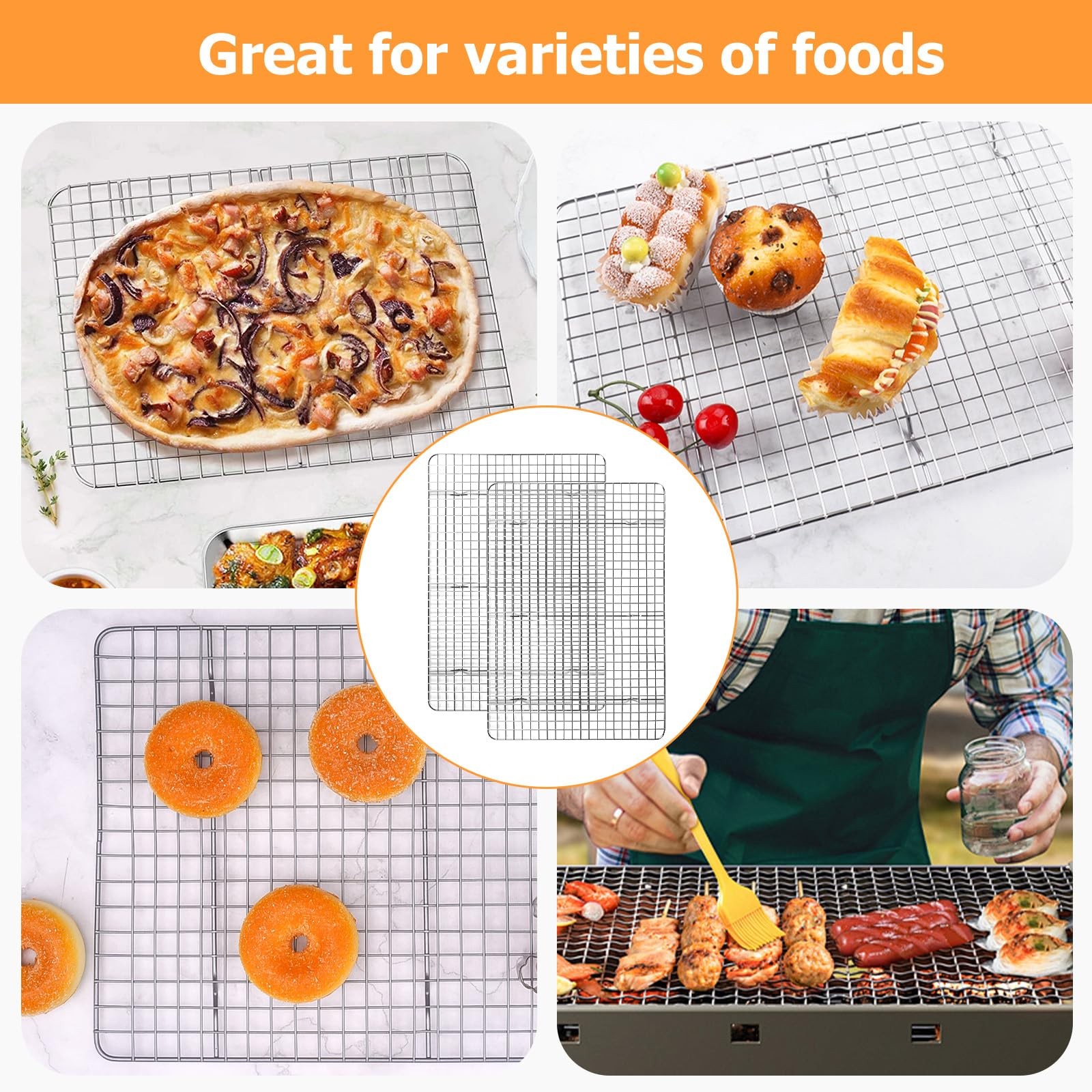 2-Pack Cooling Rack – 11.5″x16.5″ Stainless Steel Baking Racks, Oven/Dishwash…