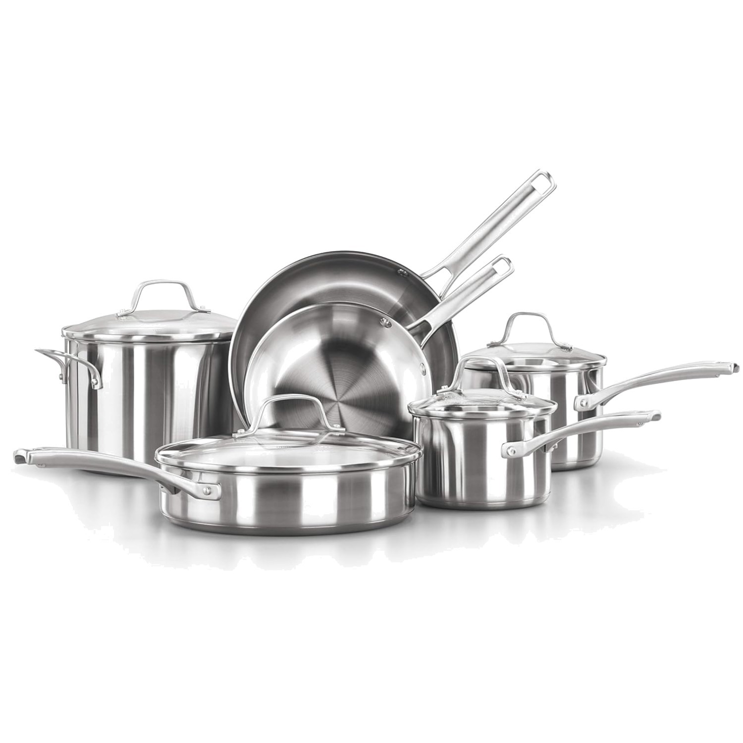 Modern Design 10-Piece Stainless Steel Cookware Set