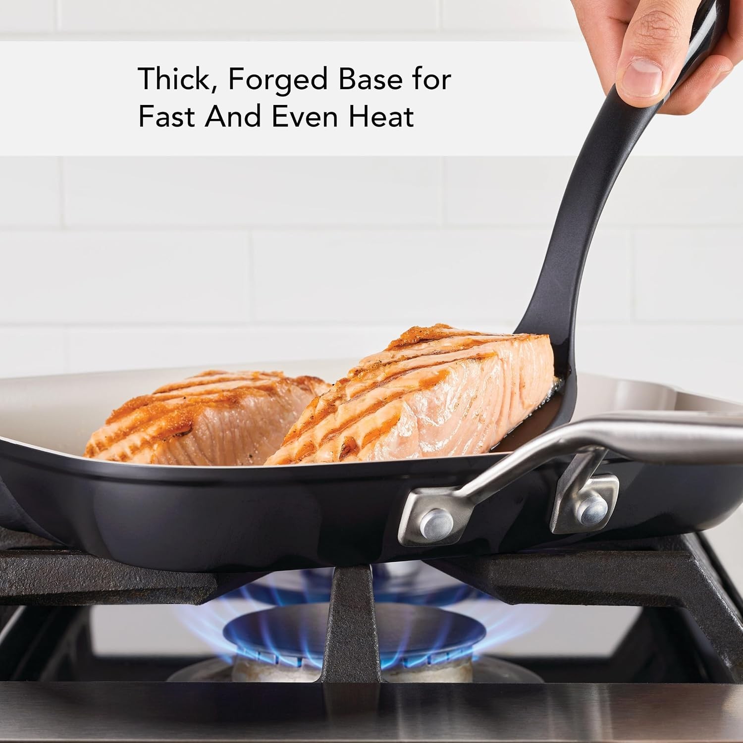 Hard Anodized Ceramic Nonstick Grill Pan/Griddle Square 11.25 Inch – Matte Black