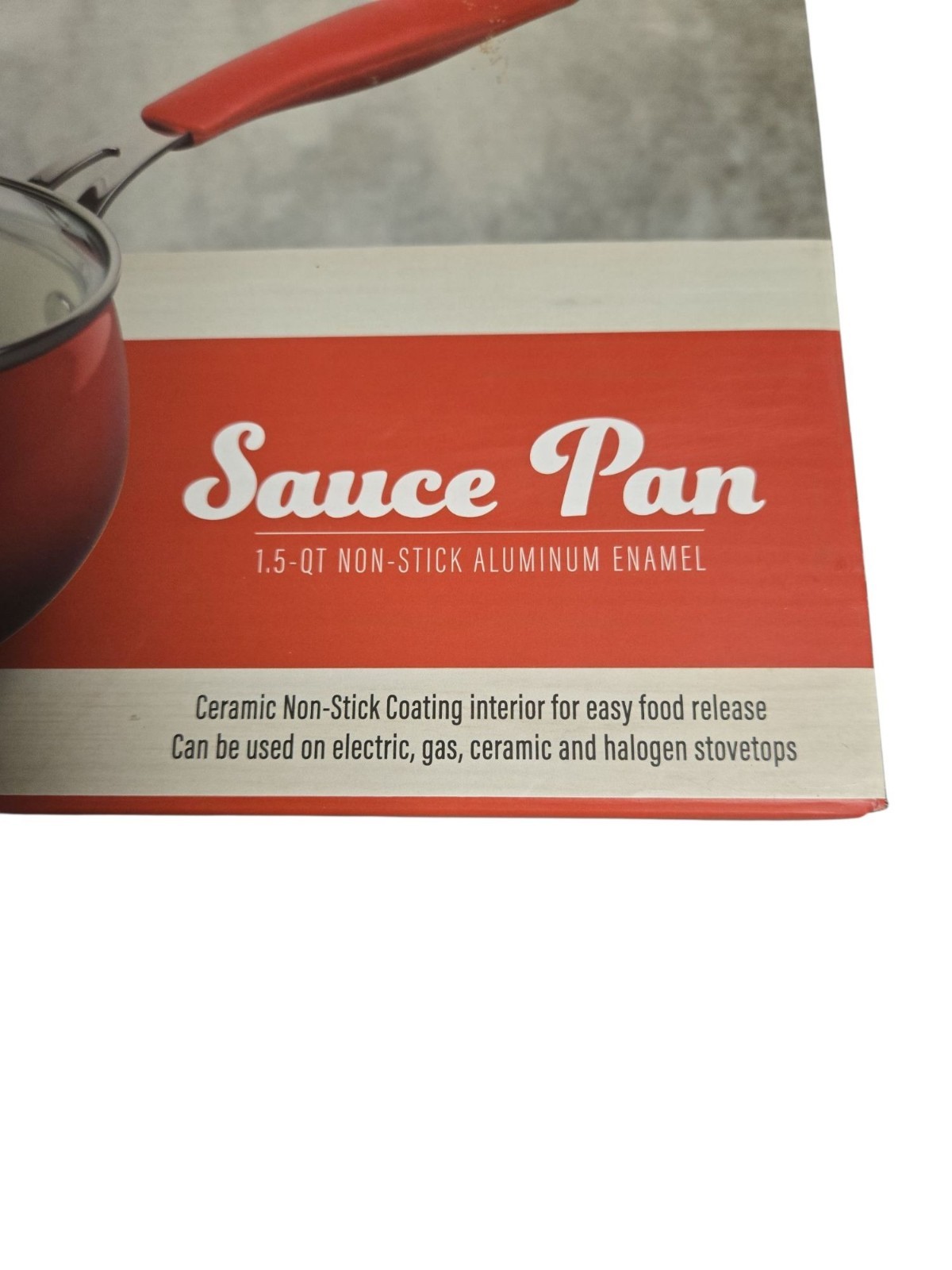 Parini 1.5 Qt Red Sauce Pan – Ceramic Non-Stick, New in Box