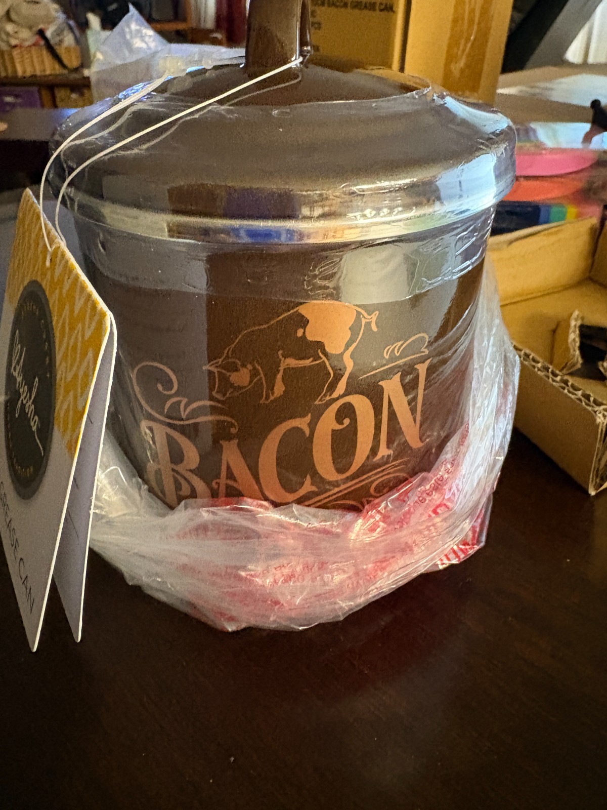 Ayesha Curry Enamel on Steel Bacon Grease Can Brown NWT