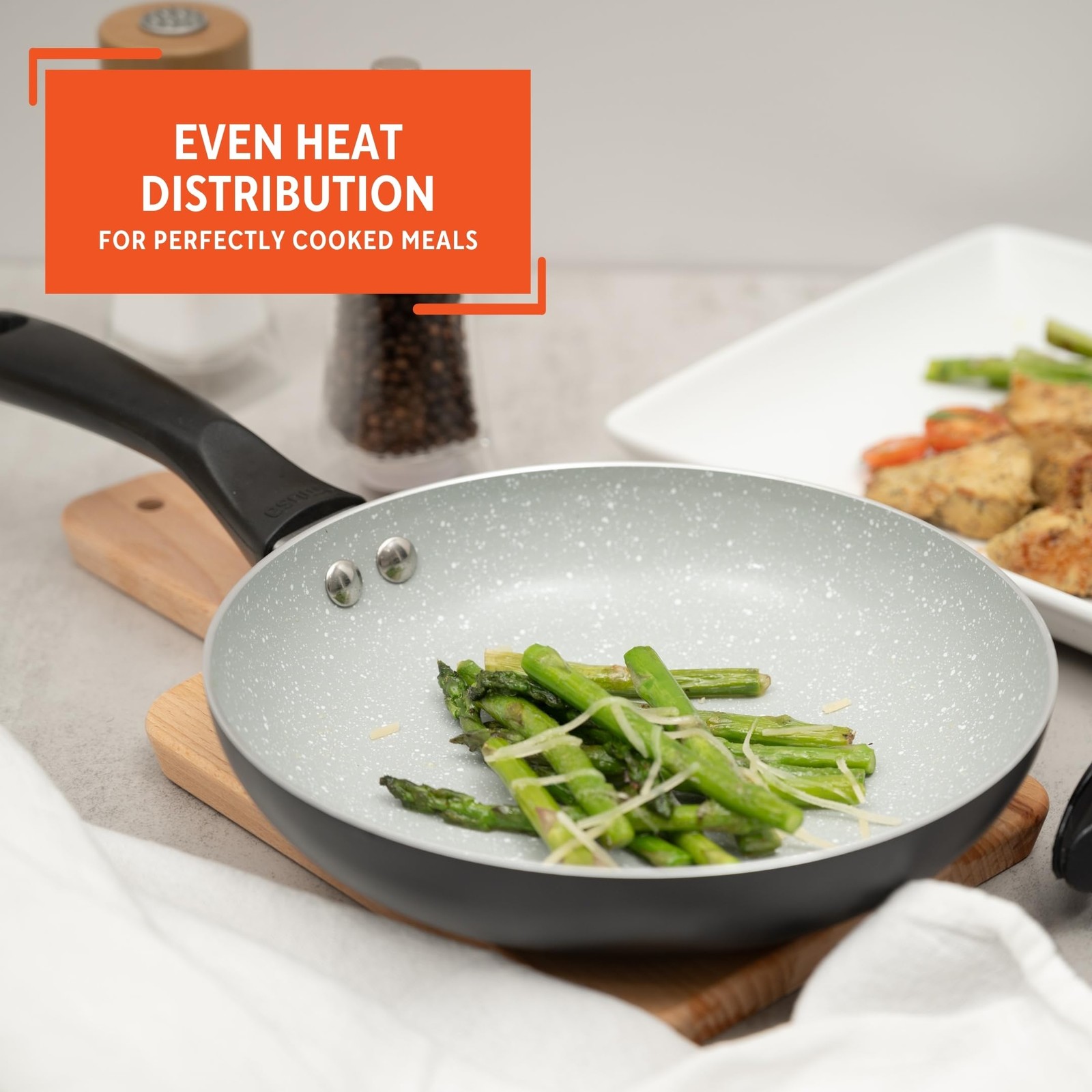 8″ Premier Ceramic Nonstick Fry Pan with Cool Touch Handle, Matte Black