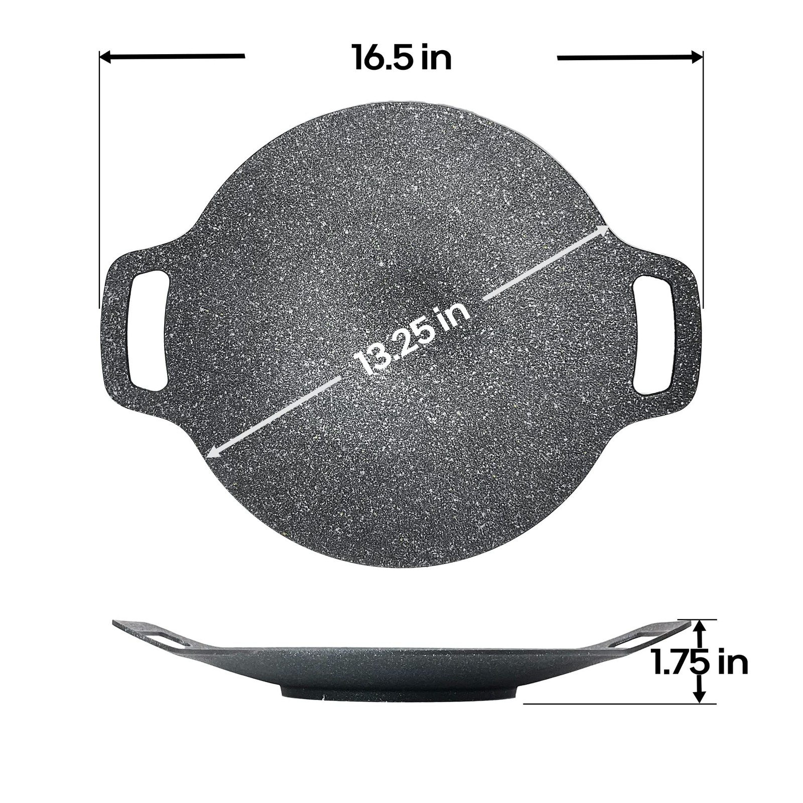 Saltlas Korean Style BBQ Grill Pan for Stove Top, 13″ Lightweight Round Gridd…