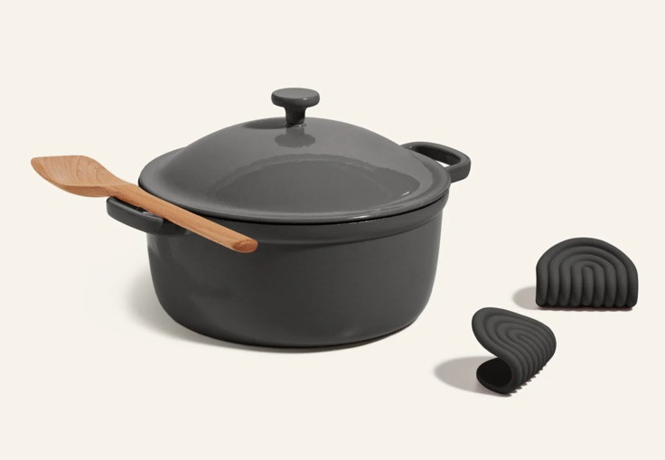 Our Place 5.5qt 10.5″ Cast Iron Perfect Pot -CHAR Read Description