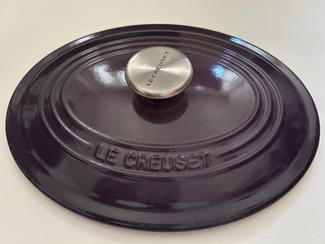 Le Creuset Oval Cocotte 25cm 2-3/4qt 9″ Cassis Purple Casserole Enamel Cast Iron