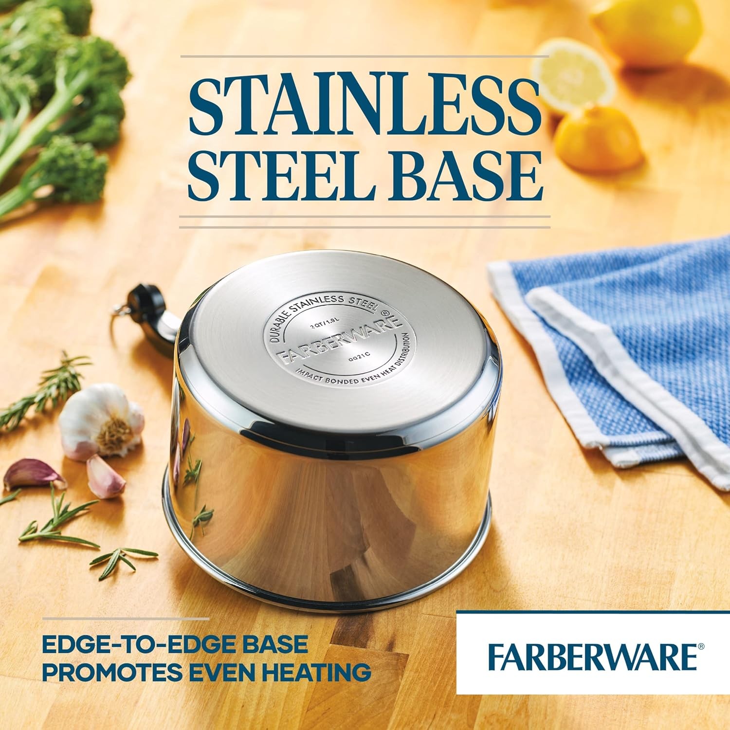 Classic Stainless Steel 2-Quart Mirror Satin Covered Saucepan,Silver,(Pack of 3)