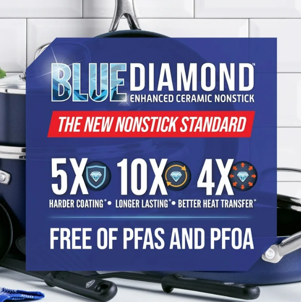 Blue Diamond Ceramic Nonstick Fry Pan/Skillet, 8/10 Inch Frypan