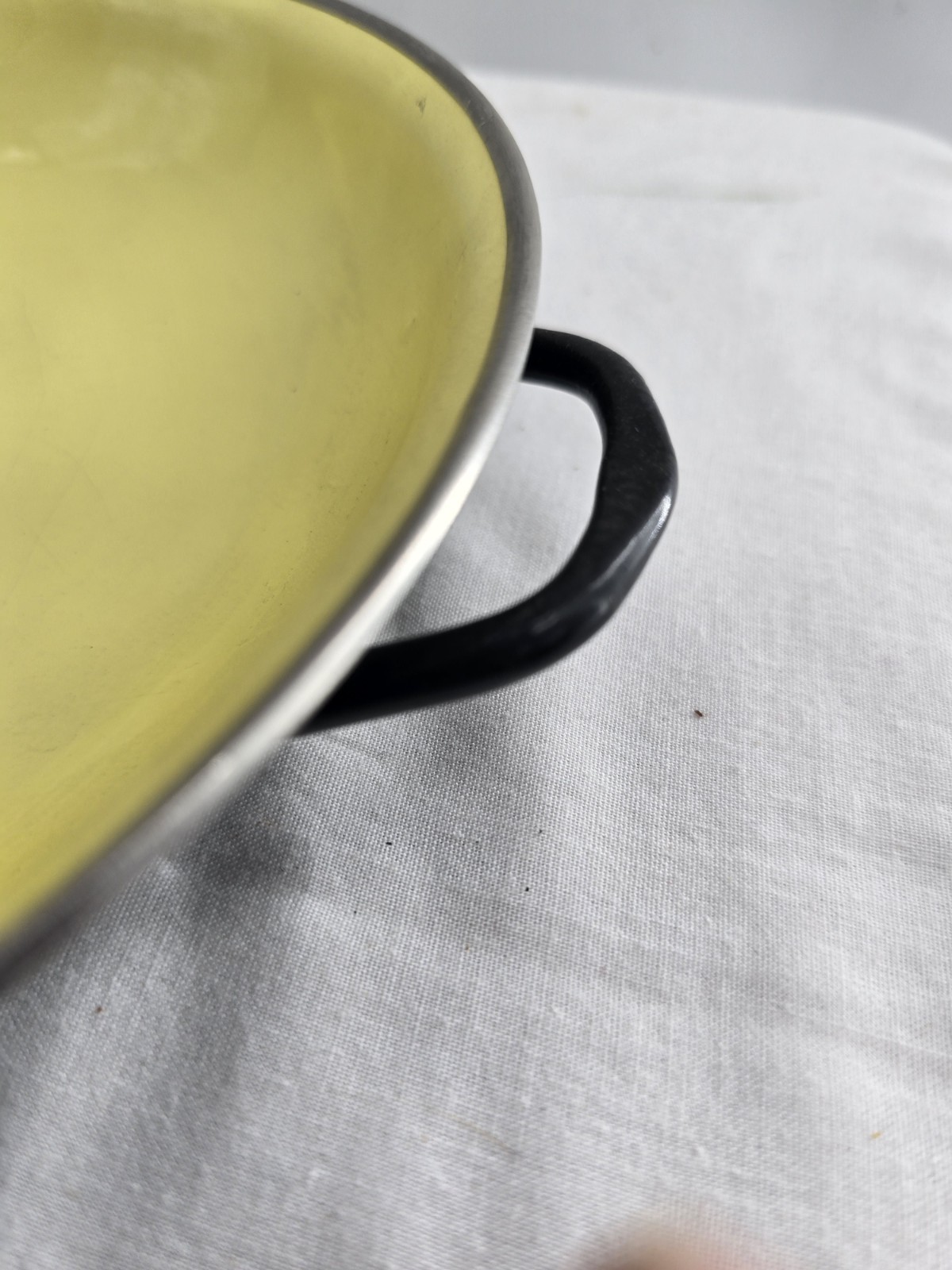 VTG Mid Century Modern Yugoslavian Emo Celje 3-Piece Enamel Nesting Sauté Pans