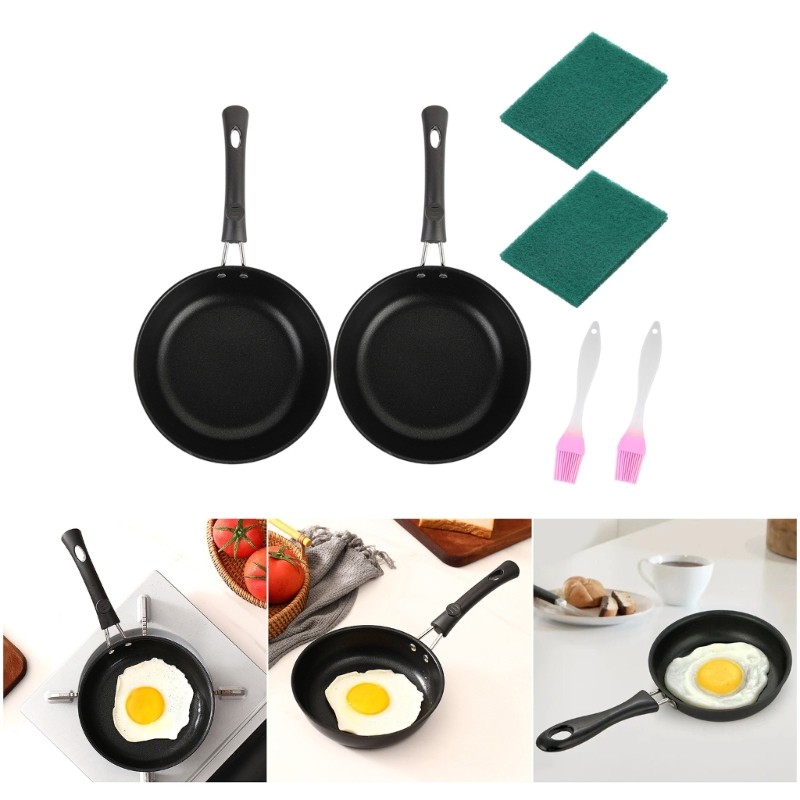 Double Mini Eggs Pans 12cm Nonstick Coated Induction Compatible Cooking Utensils
