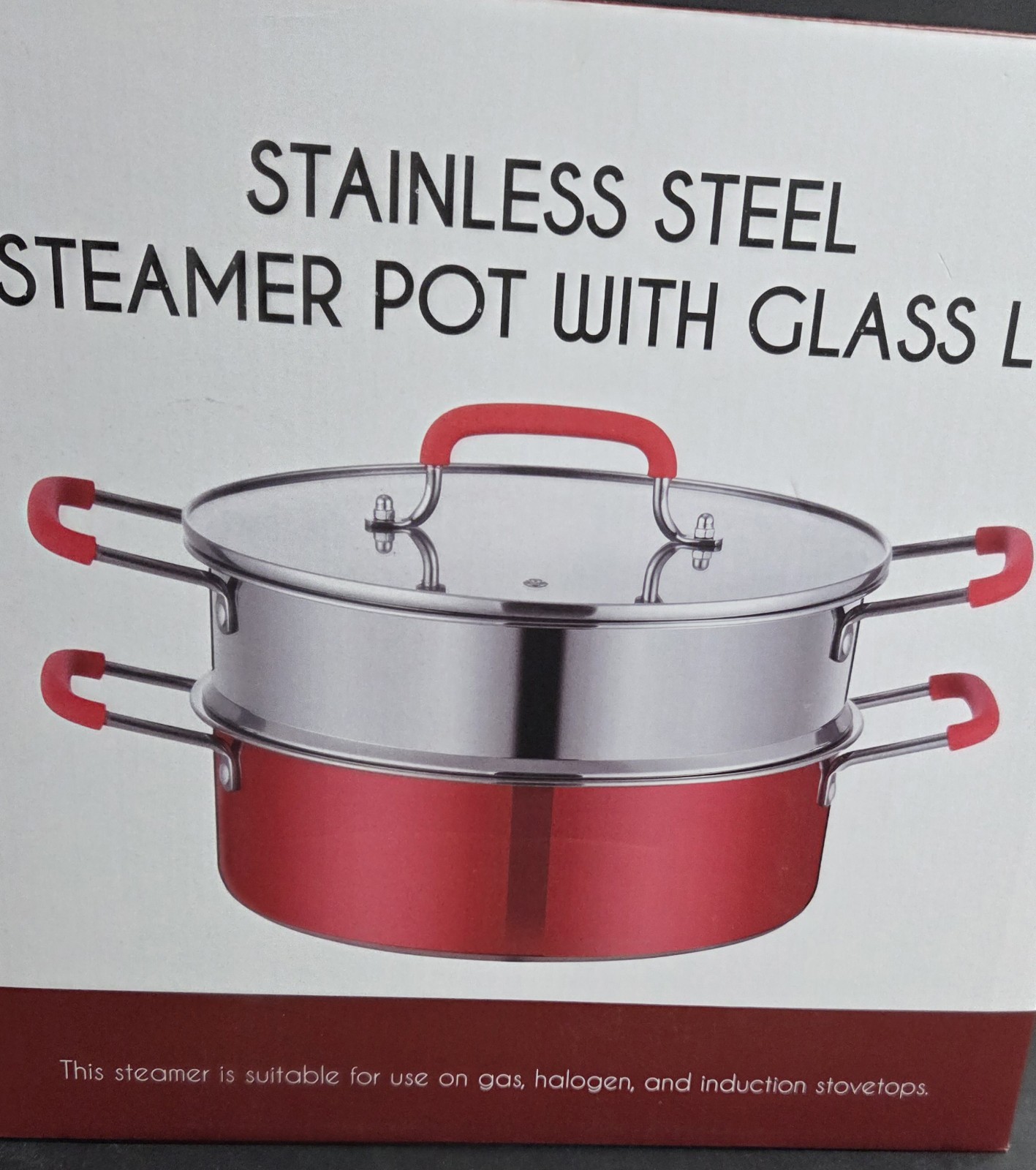 Steamer With Glass Lid Stainless Steel New 3 Pice Stackable