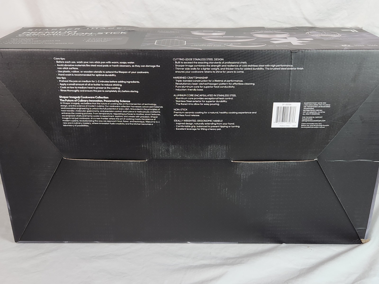 Sharper Image Premium Cookware 10pc Ceramic non stick Tri-ply