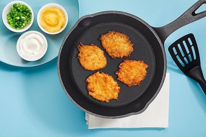 3 Piece Cast Iron Skillet Frying Pan Set 6 8 10 in Handle Pre-Seasoned Black
