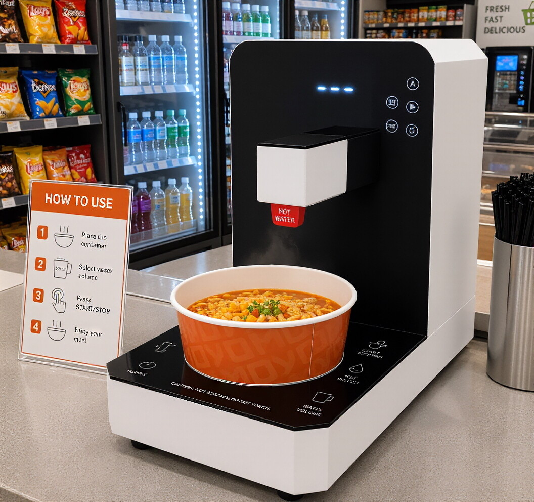 2100W Commercial Self-Serve Ramen Cooker, Instant Ramen Cooking Machine 110V