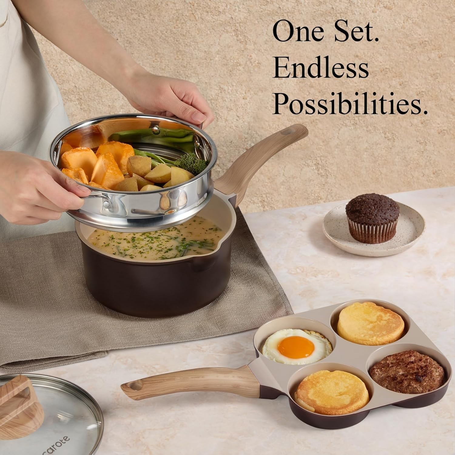 Non-Stick Cookware Set, Induction Ready, 21 Pc
