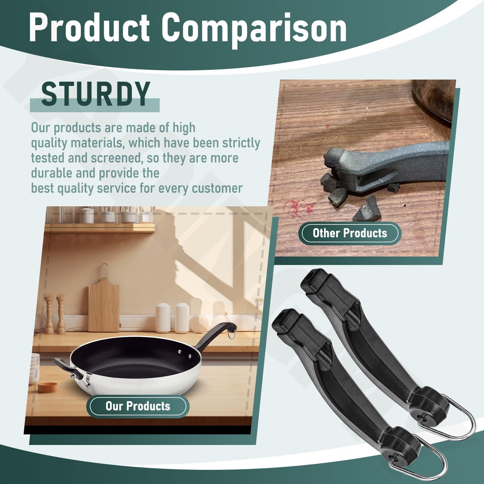 YAQINGMY 2 Pack P08031 Sauce Pan Handle Short for FarberWare Pan Saucepans, S…