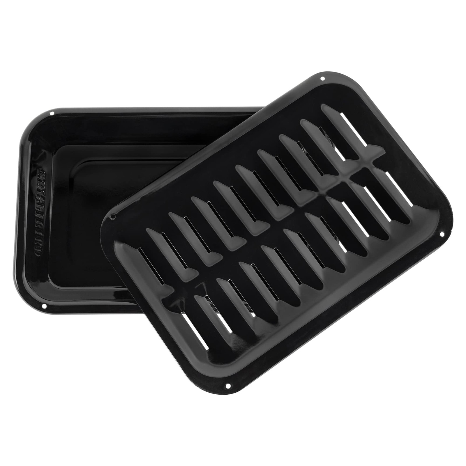 Cessories Heavyduty Porcelain 8.5in. X 12.75in. Broiler Pan Grill Set Black 5