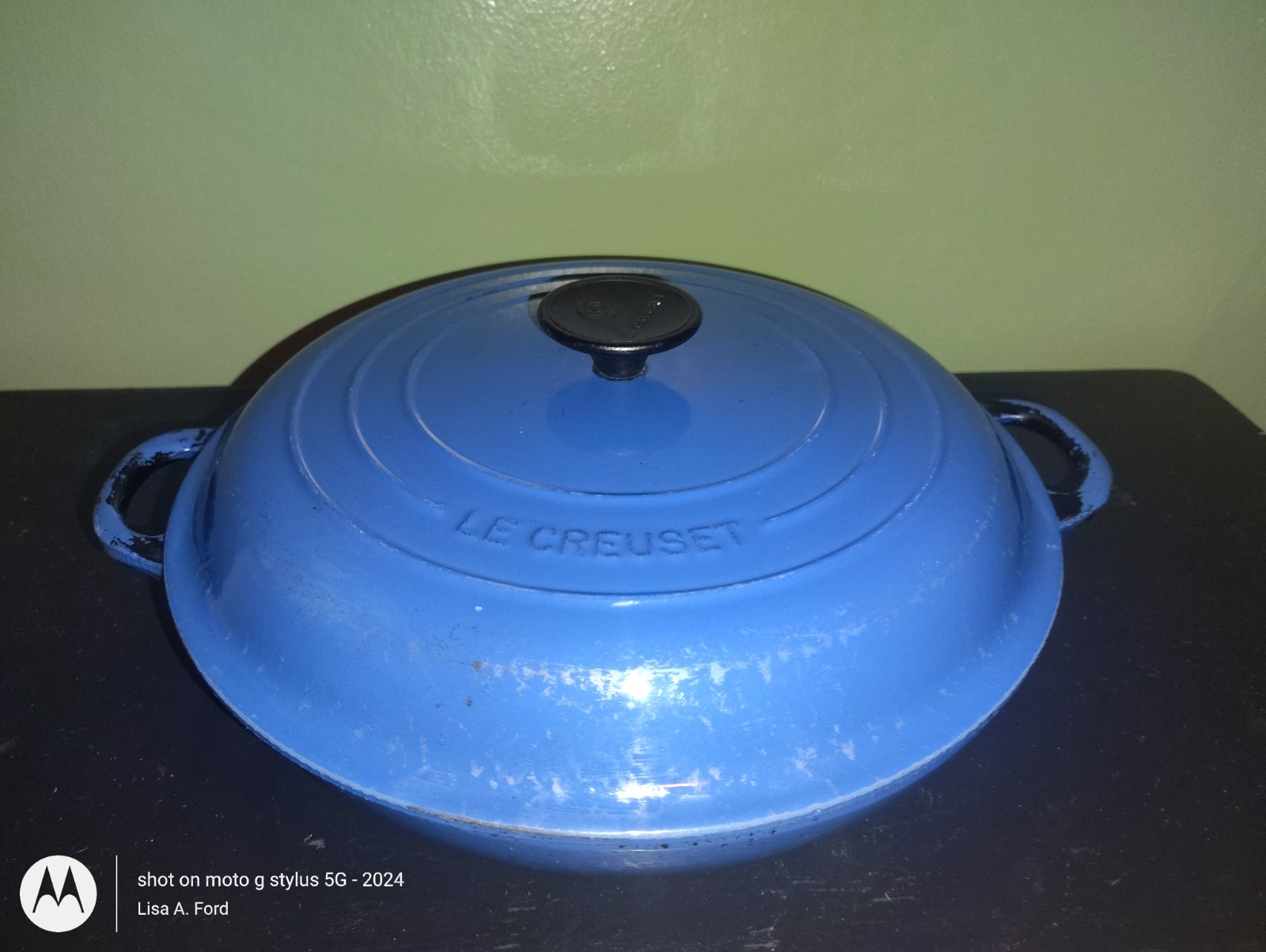 Le Creuset #30 Blue Enameled Cast Iron Braiser Buffet Casserole Pan w/Lid France