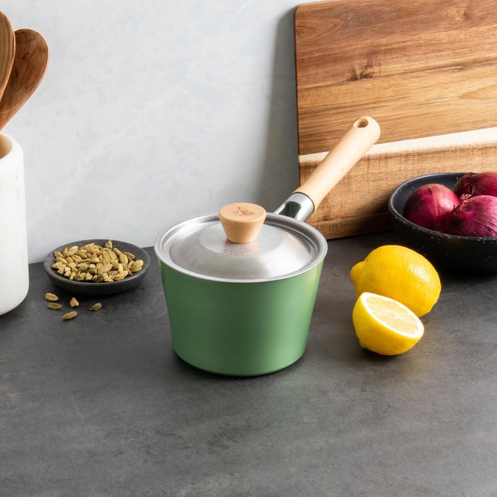 Cardamom Ceramic Nonstick 1.5 Quart Saucepan with Lid
