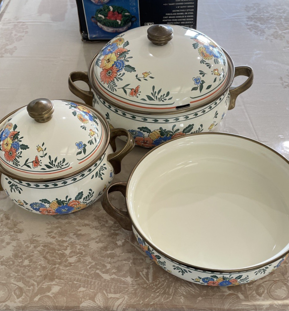 M. Kamenstein Vienna 5Pc Buffet Serving Cookware Set Enamel Steel NEW IN BOX!