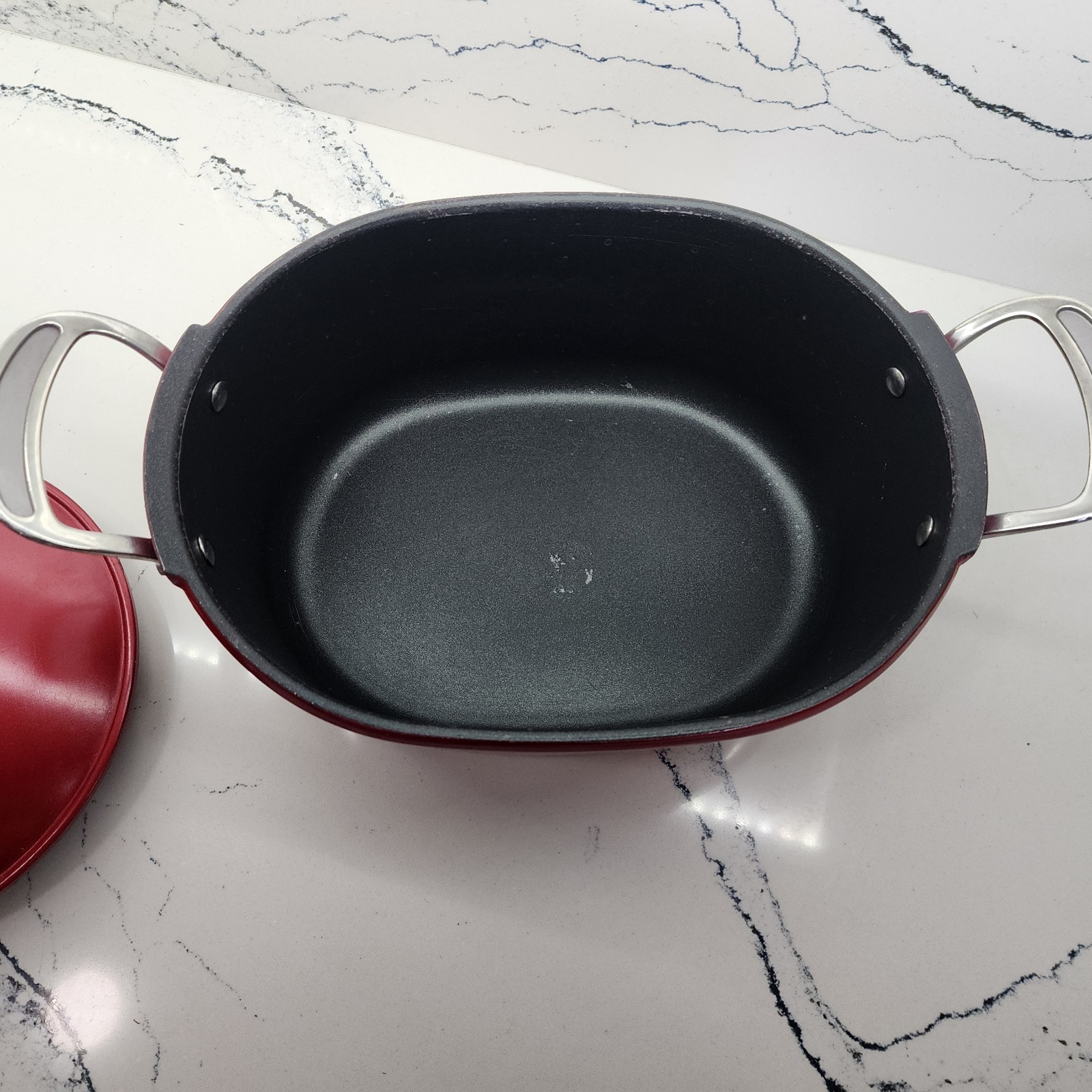 T-fal Oval Covered Pot 6.3 Qt Ruby RED 12″ Nonstick