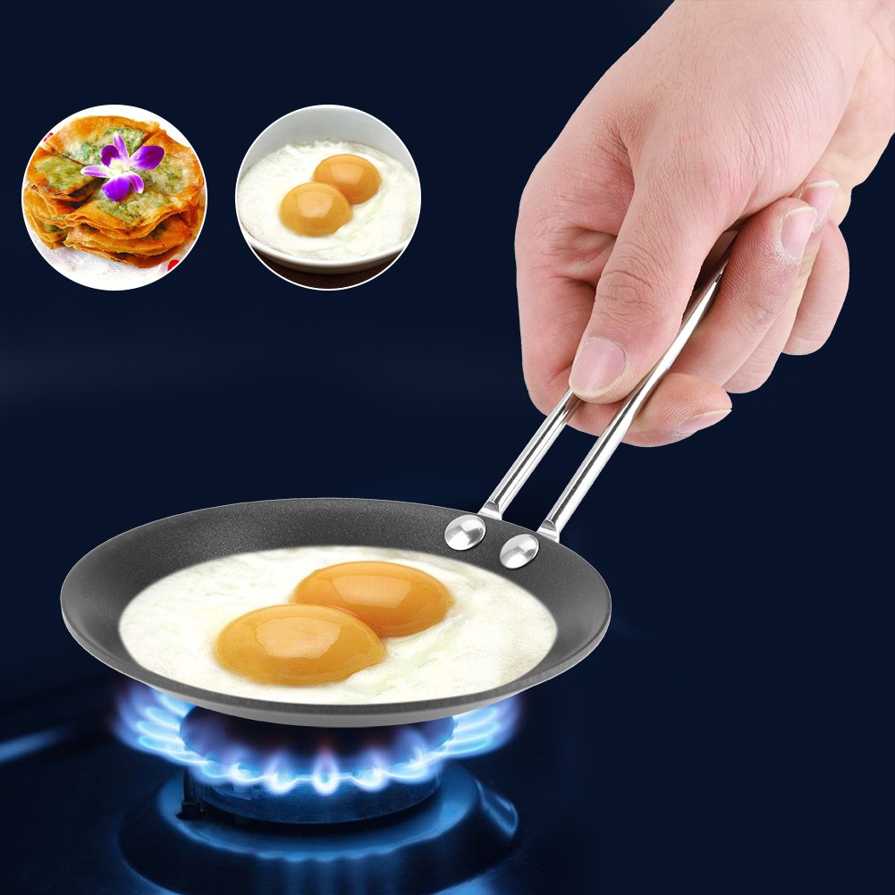 Cute Mini Frying Pan Durable Fast Heating For Household 12cm Cast Iron