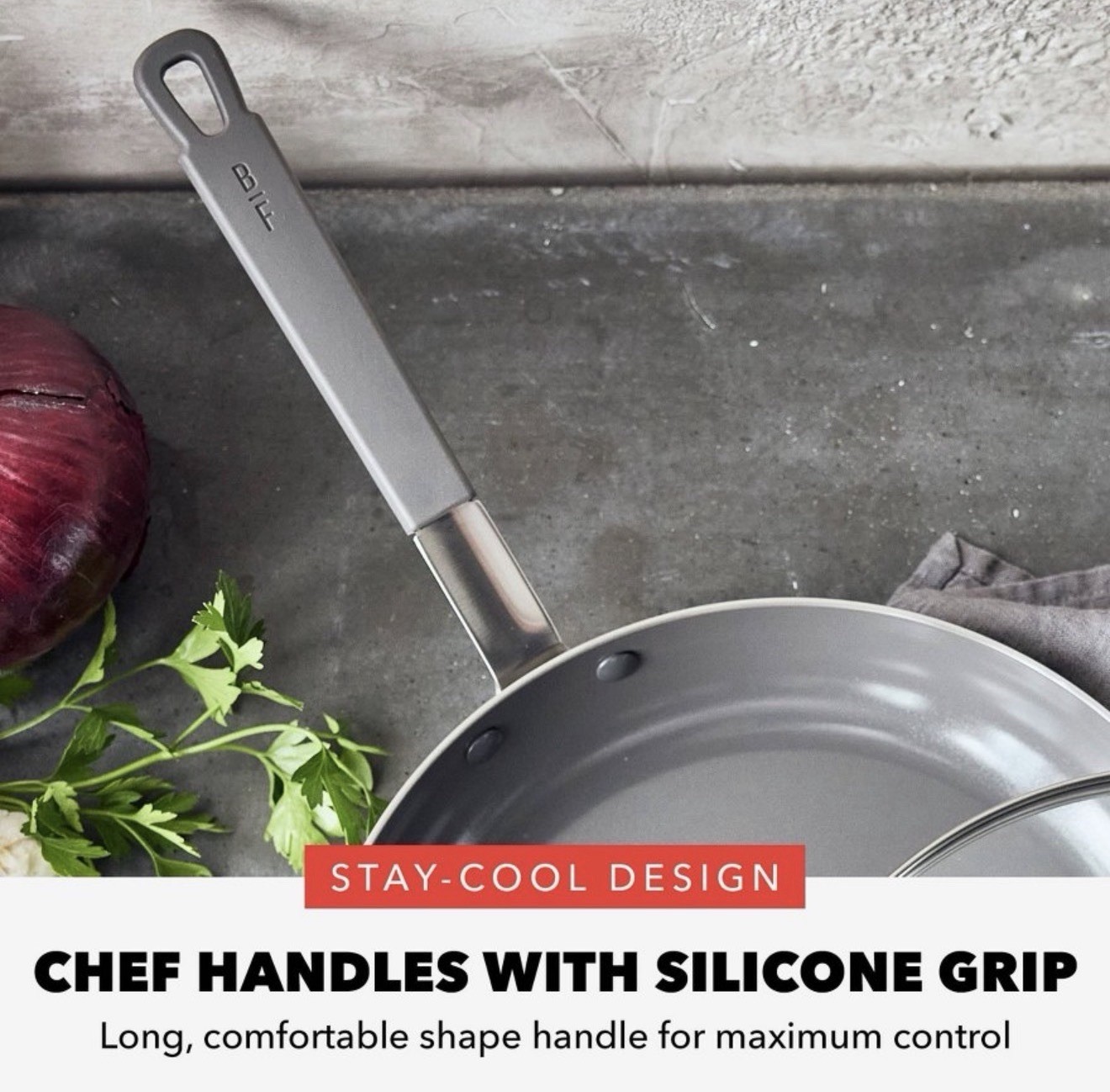 Bobby Flay 12″ Stainless Steel Ceramic Nonstick Covered Fry Pan