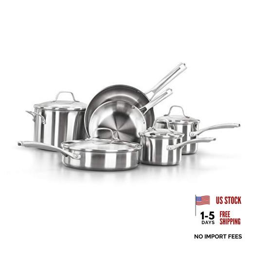 Calphalon Classic Stainless Steel Cookware Set, 10-Piece, 10-Piece (Classic)