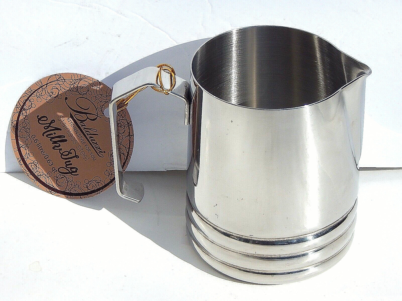 BALDUZZI STAINLESS STEEL 0.6 L/0.63 qt MILK JUG NEW AUTHENTIC