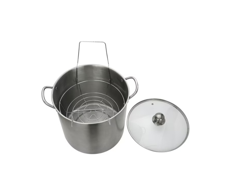 21.5 Quart Stainless Steel Canning Pot with Rack for Home Preserving