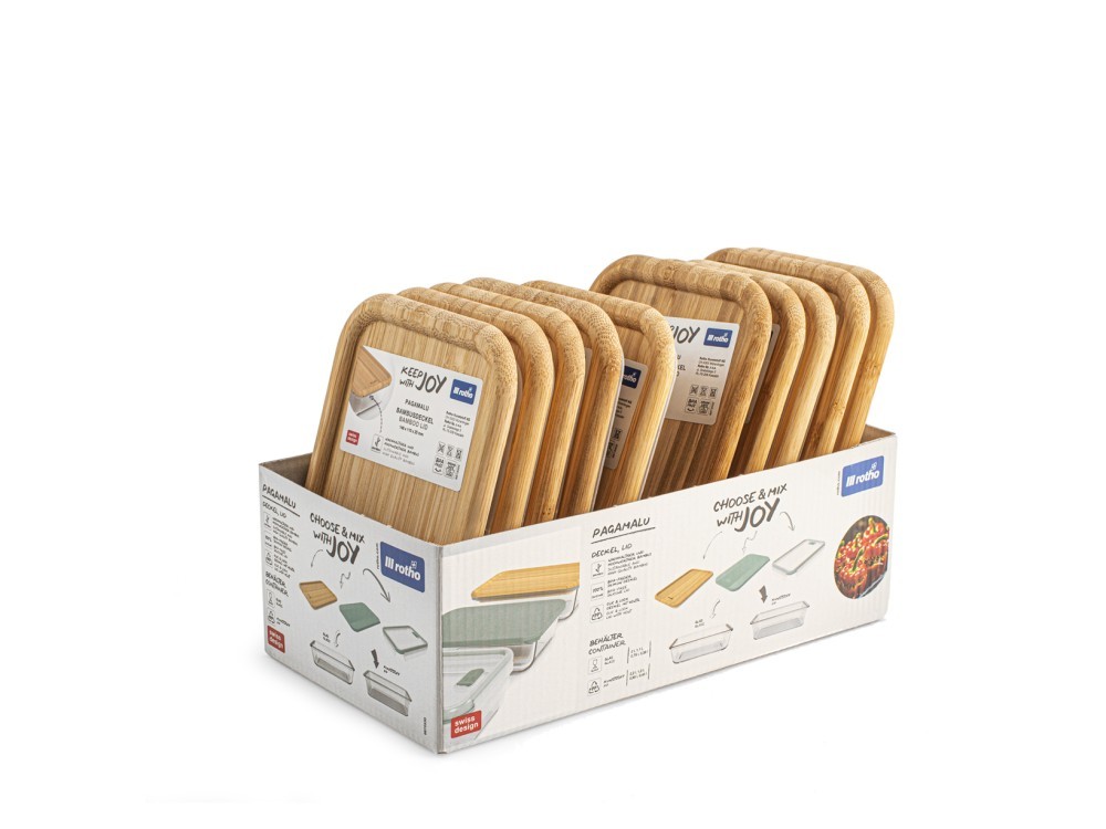 10X Bamboo Lid For Pagamalu Container 14.8X11Cm, Light Brown