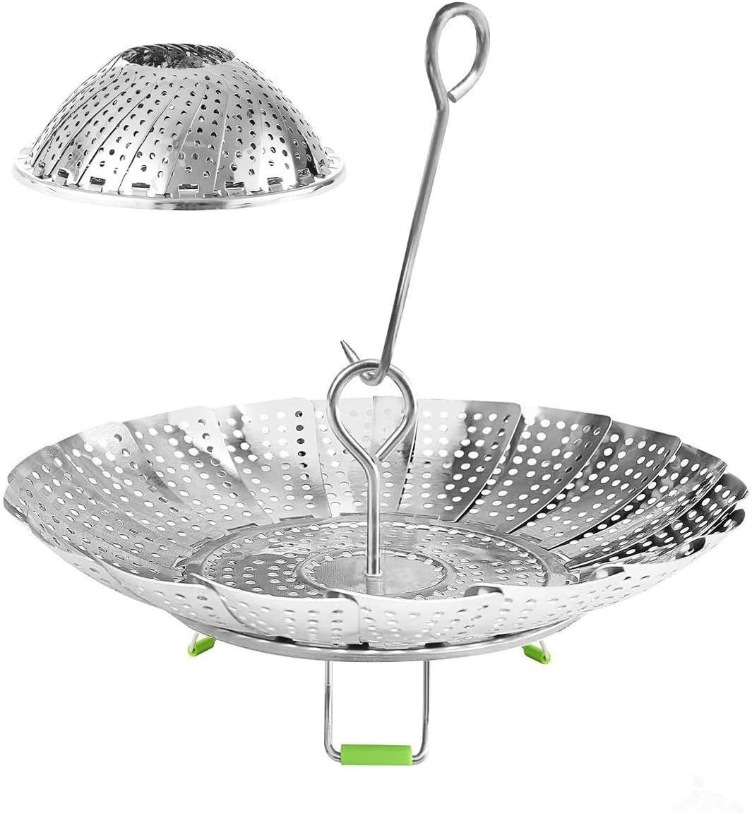 Compact Collapsible Steamer Basket for Healthy Cooking – Pots 5.1″ to 9.5″