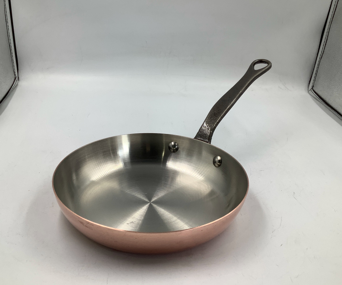 Mauviel M’Heritage M150CI Polished Copper & Stainless Steel Frying Pan, 8.2 In