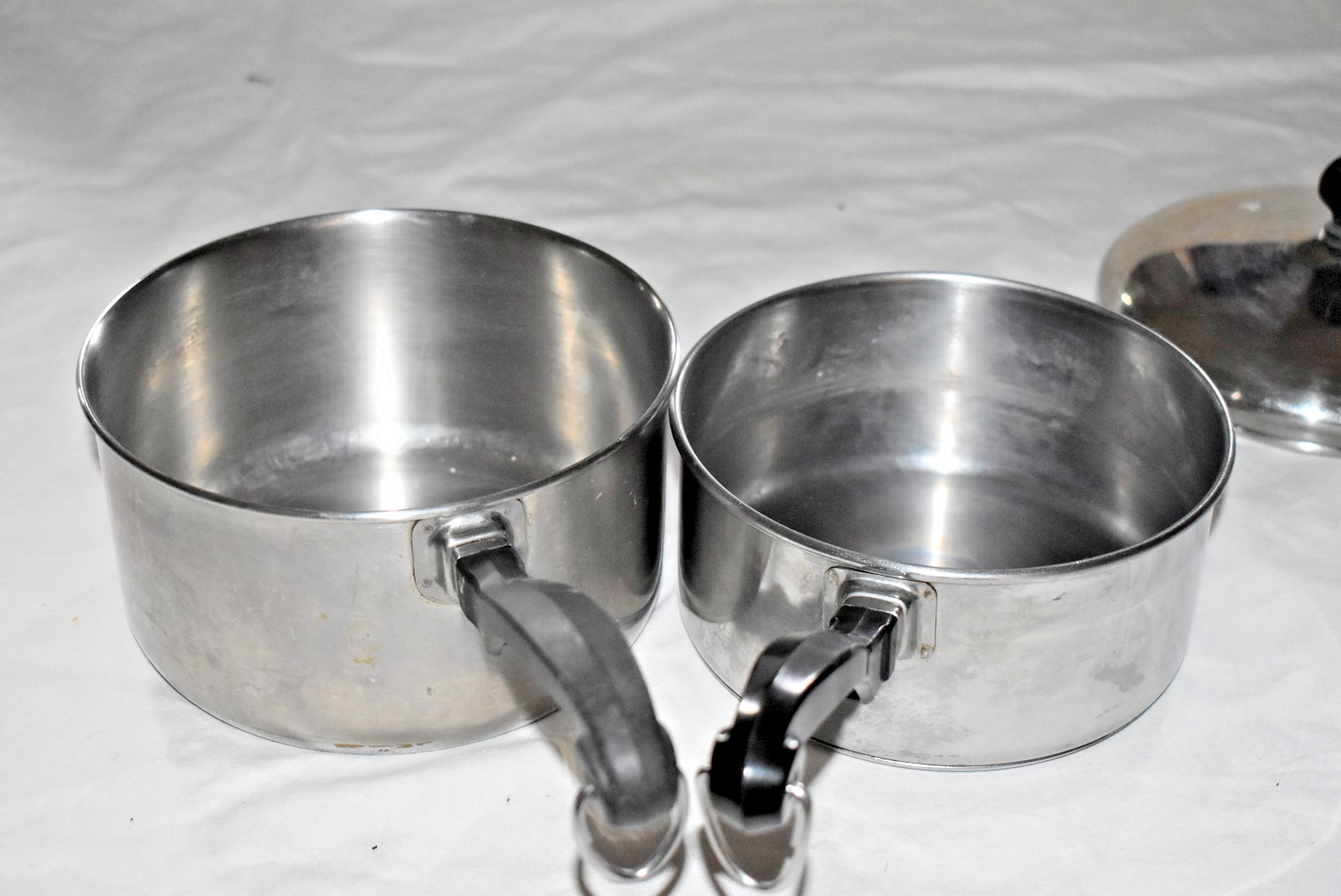 5 pc. FARBERWARE 1 1/2 qt + 2 qt DOUBLE BOILER + SAUCEPAN Pan POT & 2 Lids USA