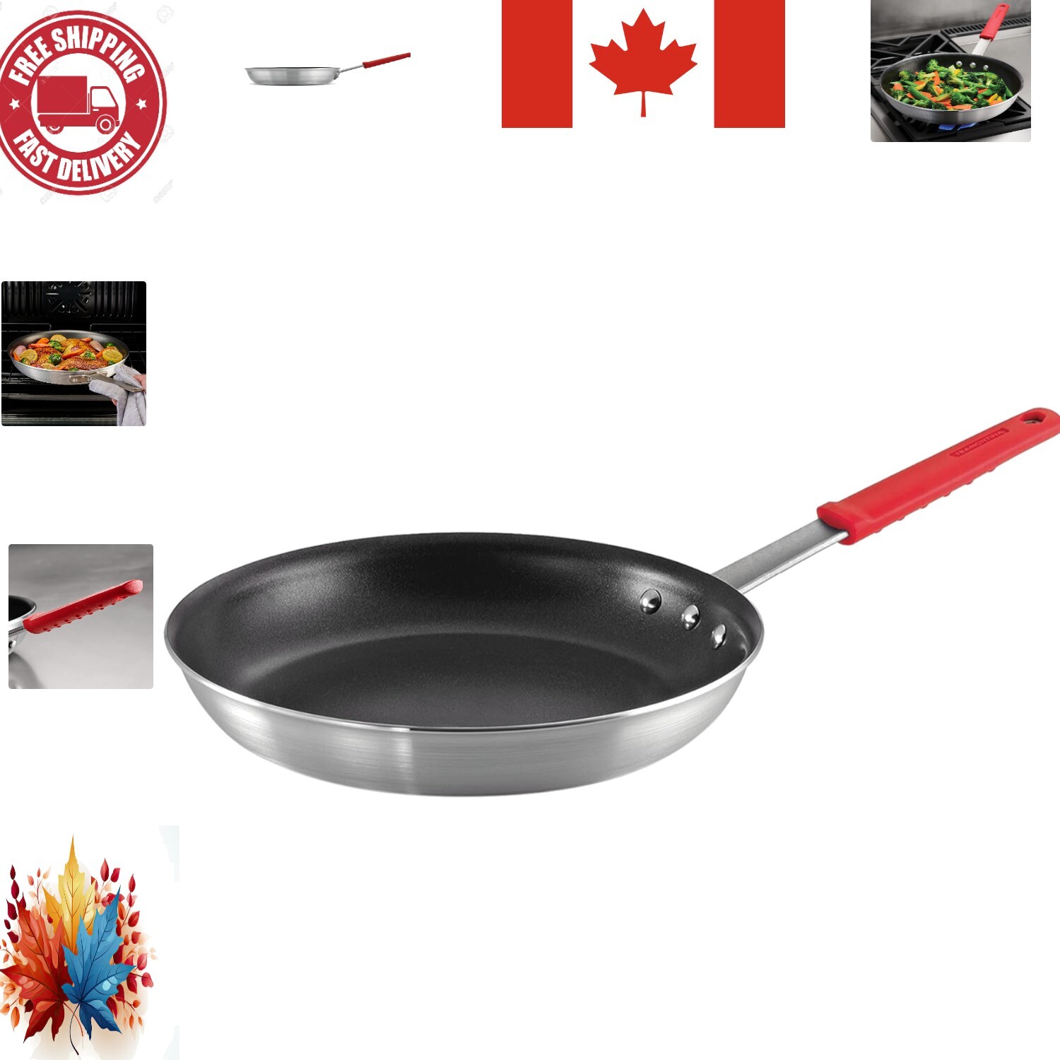 Effortless Cooking with 12” Nonstick Aluminum Fry Pan – Oven Safe to 400 F