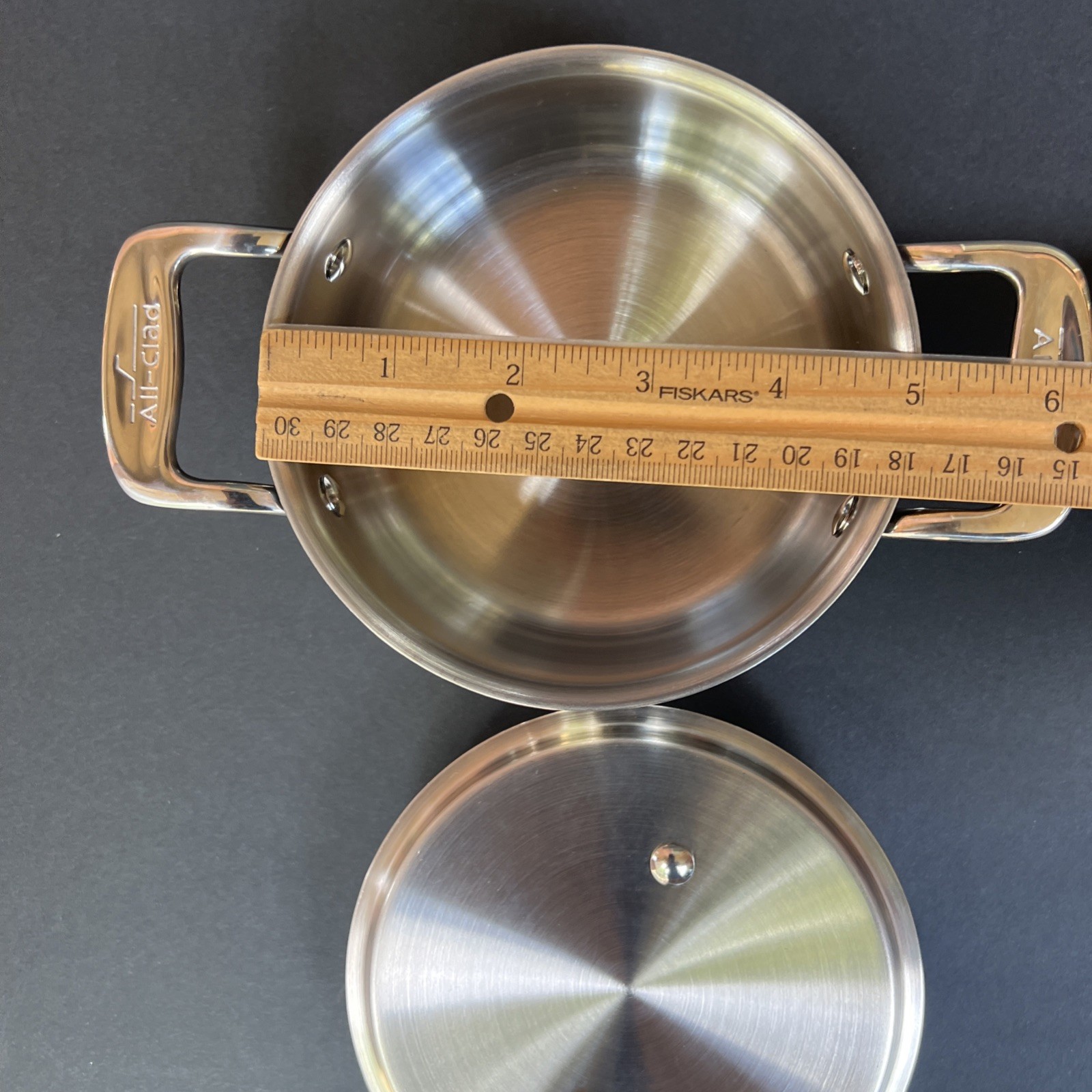 All-Clad Stainless Steel Mini Dutch Oven Cocotte Pot with Lid .5 Qt (1/2 Quart)