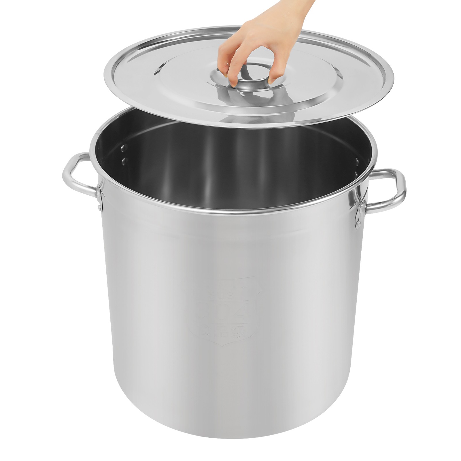 48L Stainless Steel Pot Large Cooking Pot with Lid Stainless Steel Soup Pot