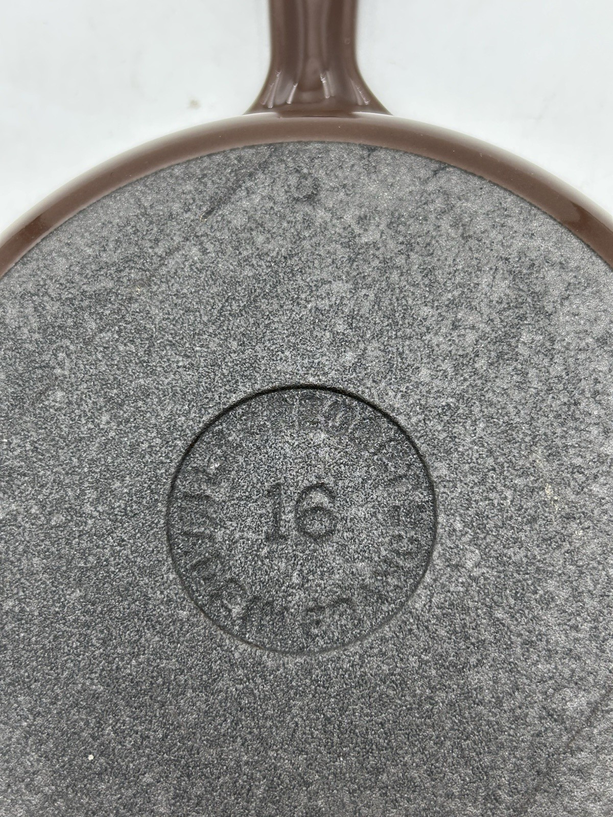 VTG ’60’s Le Creuset Brown Enameled Cast Iron 9pc Set B,24,8,18,14,16 & 4 Lids
