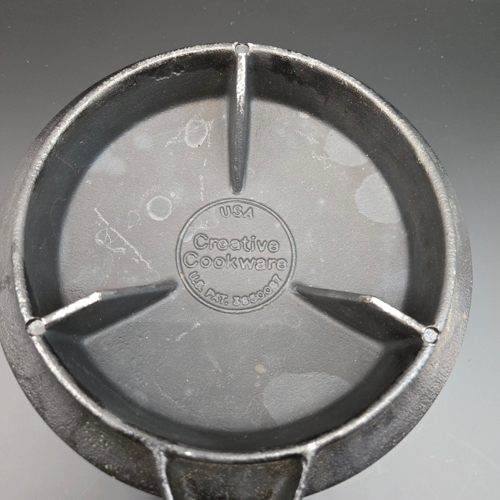 Creative Cookware Vintage Cast Iron Crepe Pan and Ceramic Batter Recipe Set