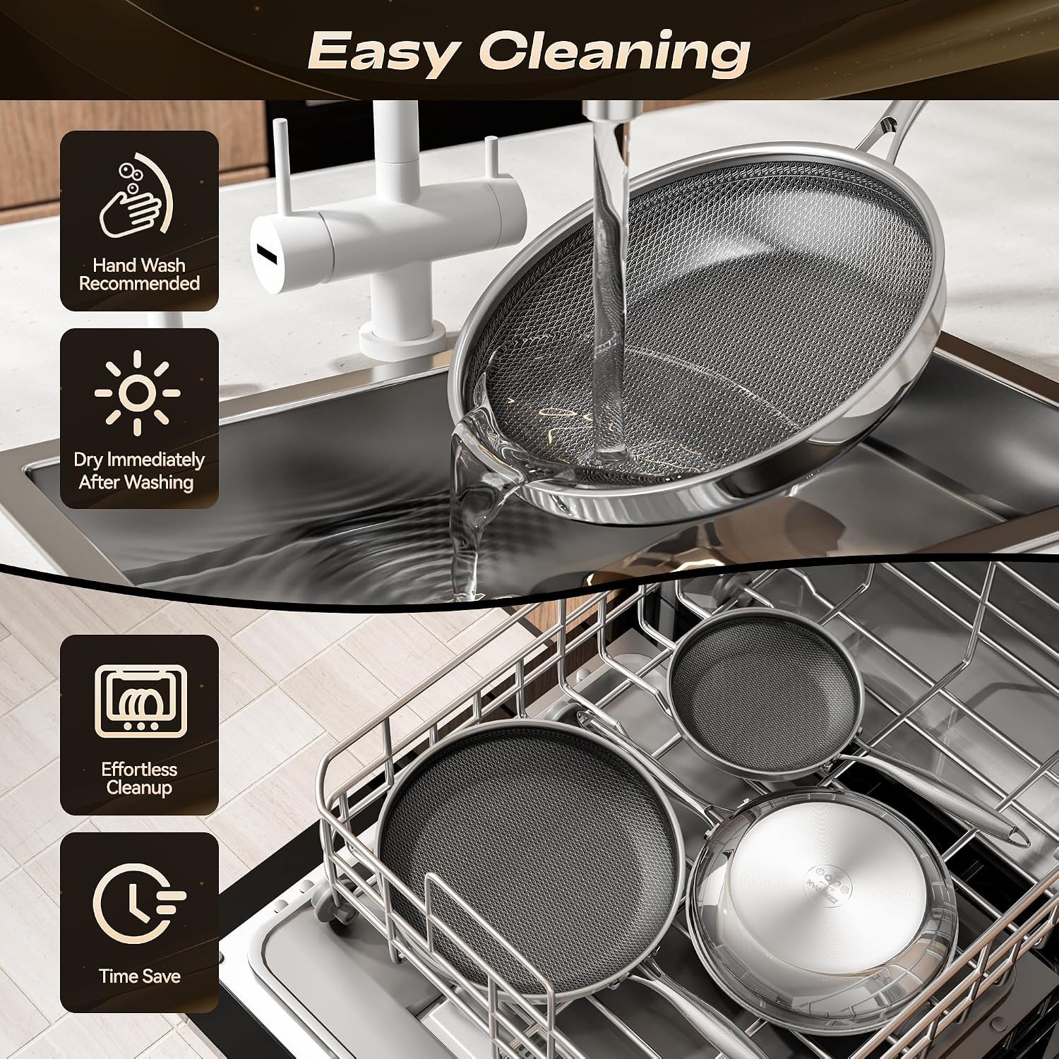 Hybrid Nonstick 12 Inch Frying Pan,Non stick Frying Pan,Stay-Cool Handle, Dis…