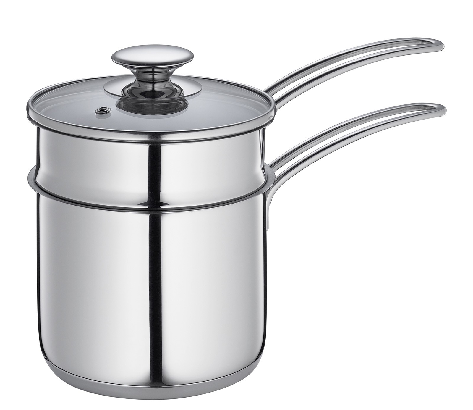 Kuchenprofi Mini Double Boiler Set w/ Glass Lid, 1.6 qt., 5.5-Inch Diameter
