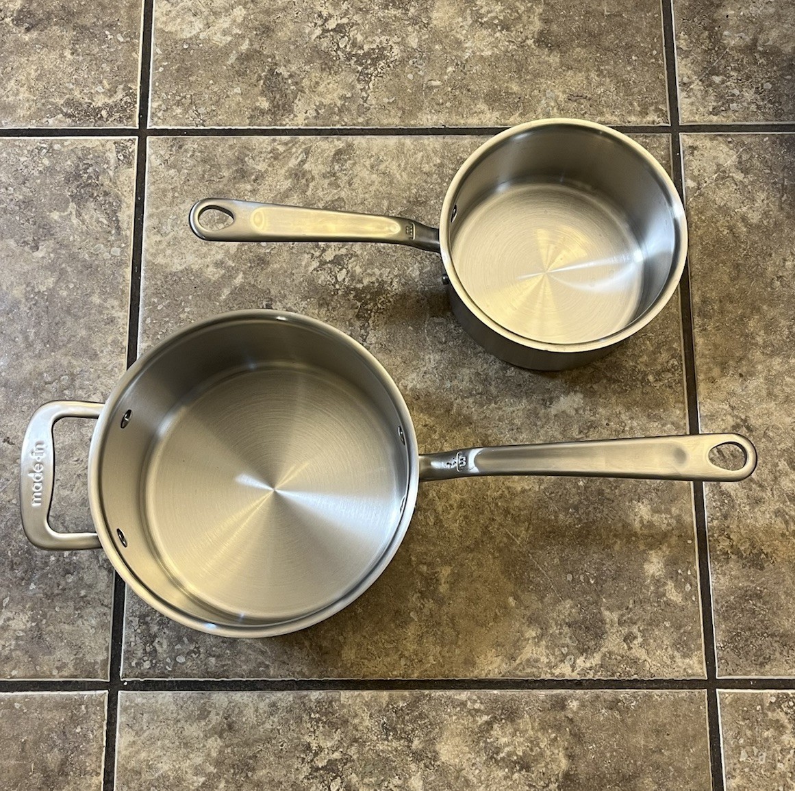 Made-In Cookware 2 QT & 4QT Saucepan Pot Stainless Clad Made In Italy (No Lids)