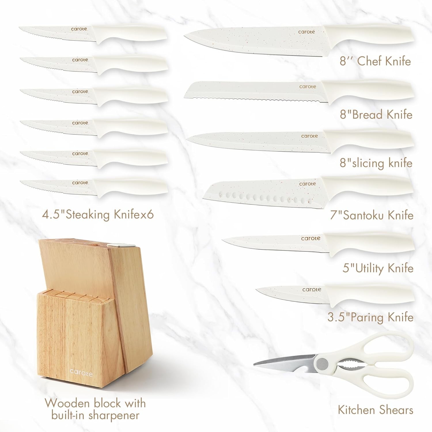 21Pcs Pots and Pans Set & 15Piece Knife Set