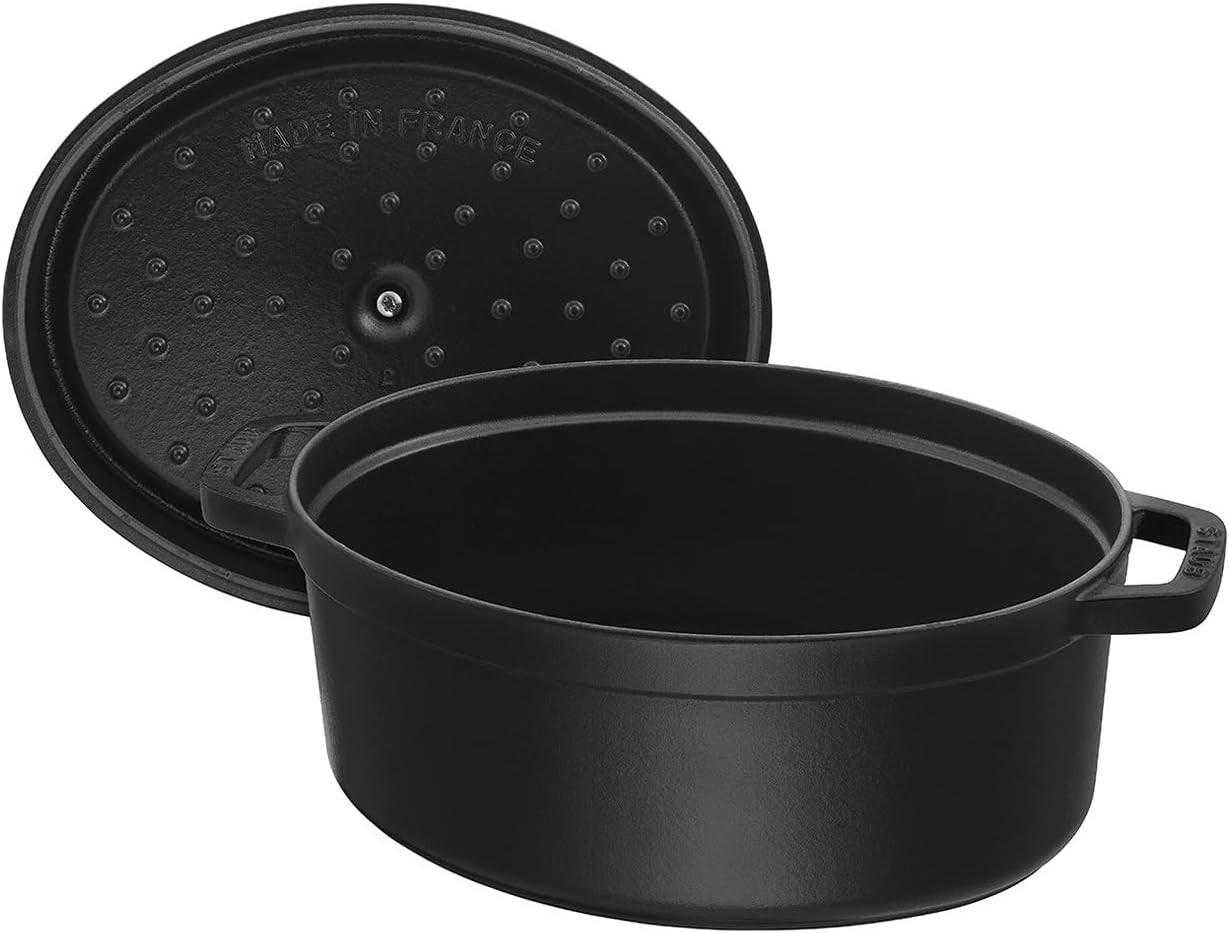 Staub Cast Iron 1-qt Oval Cocotte – Matte Black, Made in France