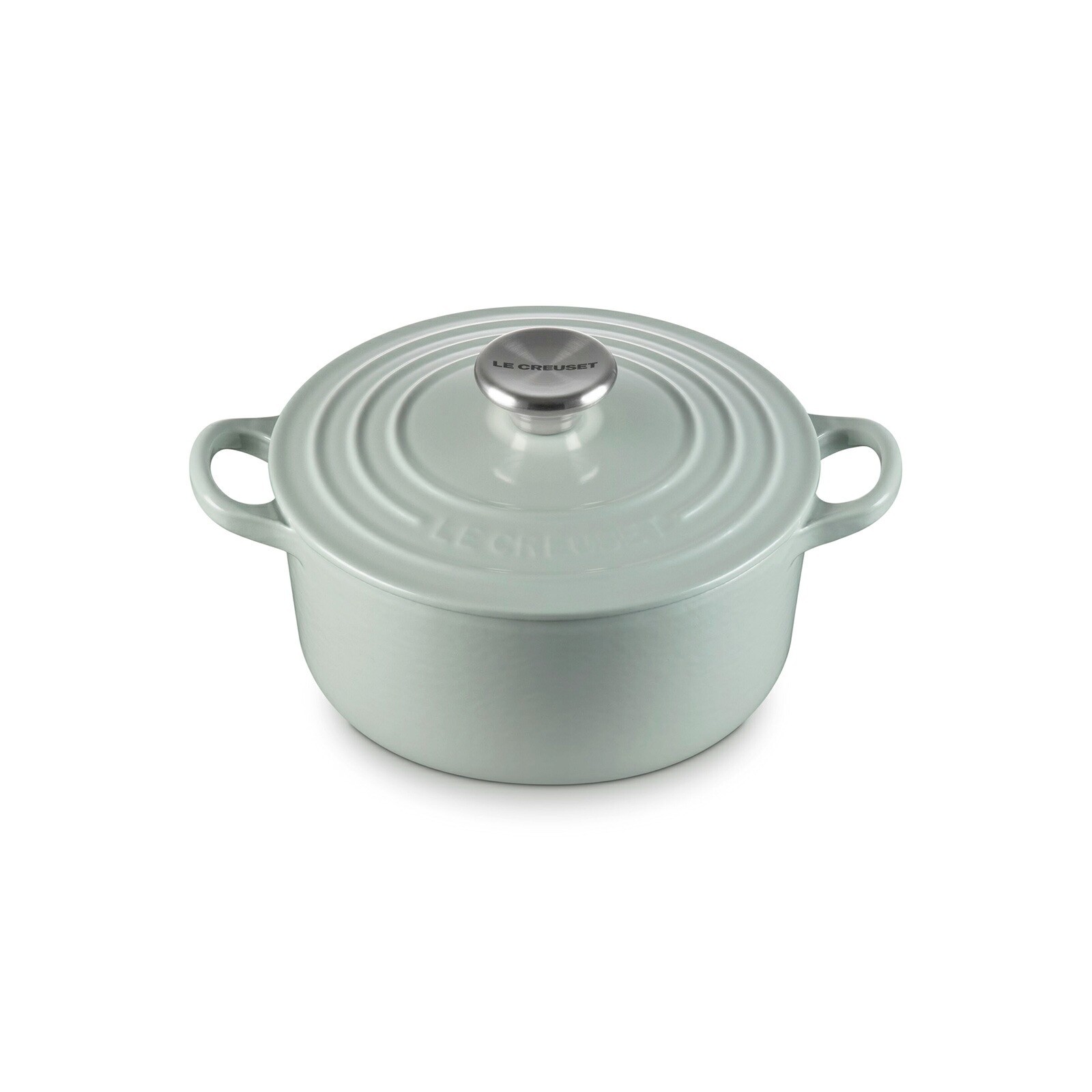Le Creuset Cocotte Ronde 18cm Pistache Cast Iron Enamel Dutch Oven Silver Knob