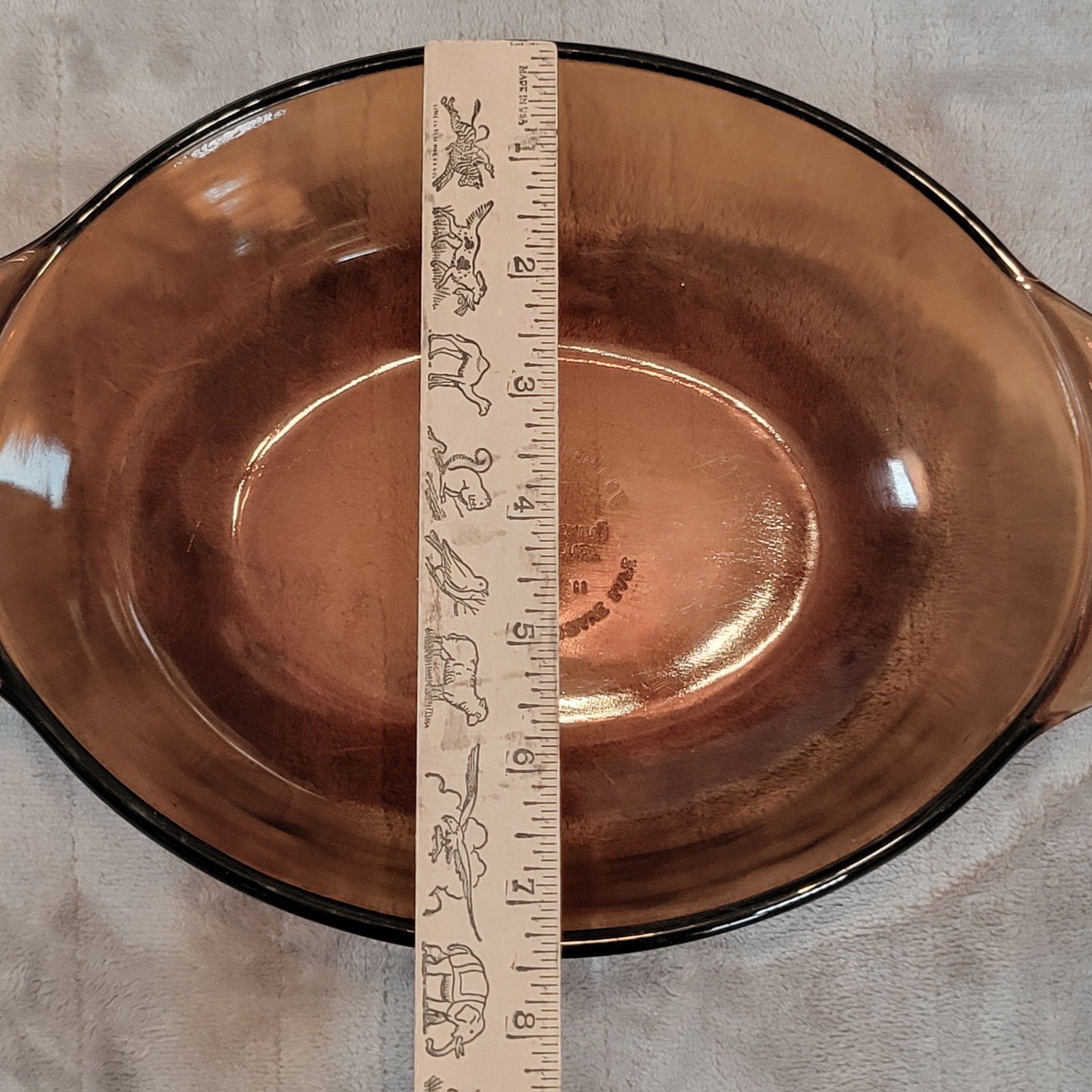 Anchor Hocking Fire King Oval Casserole Dish Amber Glass w Lid 433 1.5 Vintage
