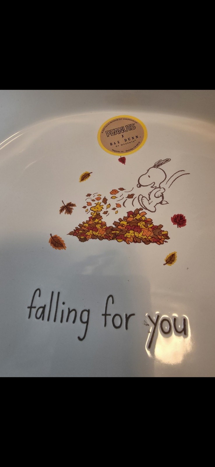 NEW! 2025 Rae Dunn Peanuts Snoopy “FALLING FOR YOU” Pumpkin Shaped Baking Dish